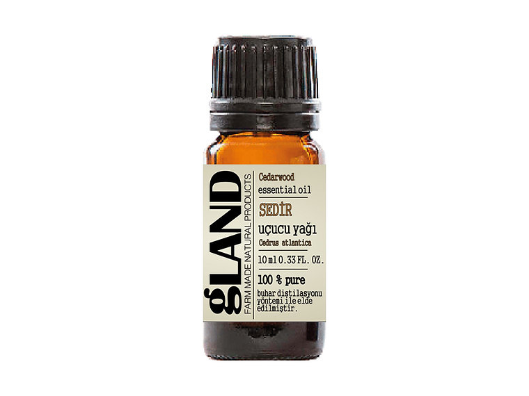 gland sedir uçucu yağı 10 ml amber şişede doğal esansiyel yağ