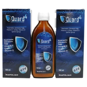 İnatolian Quard4 bağışıklık şurubu, kuersetin, çörekotu yağı, vitamin C, D ve çinko içerikli takviye