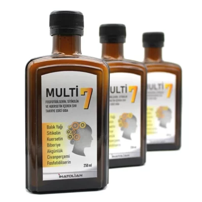multi7 sıvı takviye fosfatidilserin balık yağı sitikolin 200 ml şişe
