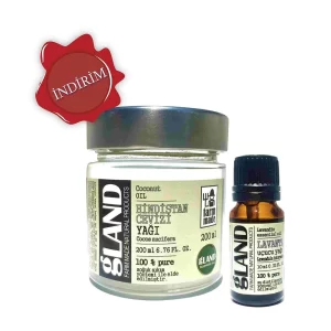 Hindistan cevizi yağı 200 ml ve lavanta uçucu yağı 10 ml doğal bakım seti