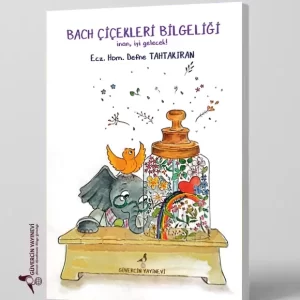 Renkli “Bach Çiçekleri Bilgeliği” kitabı ve çizimli kart destesi kapak görseli.